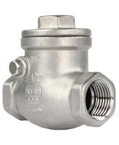 Клапан обратный VC3232P-T 1/2″ Ду15 Ру16 муфтовый, поворотный, корпус - нержавеющая сталь, диск - нержавеющая сталь, уплотнение - PTFE